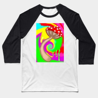 Colorful Trippy Mushroom Pattern Baseball T-Shirt